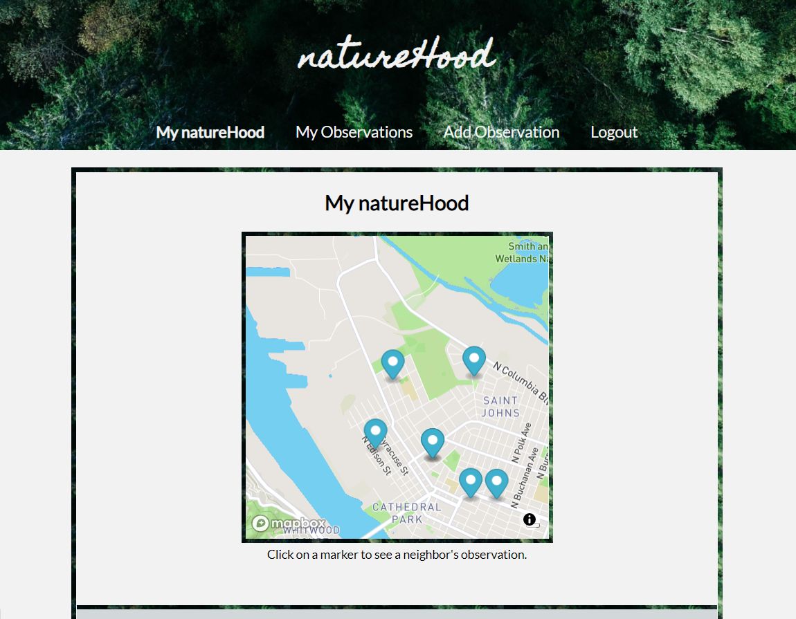 Screenshot of natureHood